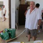 One kind lady (not in the photo) brought two huge bags full of food, this is my Dad pulling the food she donated on a trolley as it was too heavy to carry.   Thank you VERY MUCH!