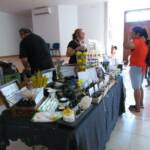 Catherine of Island Sp'oils greeting her first customer of the day.