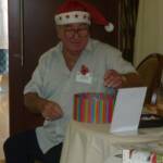 Santa busy with the tombola - thanks Dad!