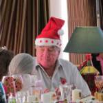 Dad with his Santa hat which decided to cause us all giggles by standing up!